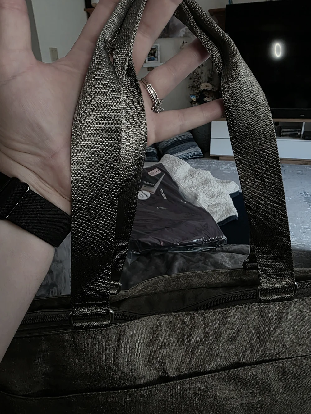 Baggallini Any Day Laptop Tote RFID Travel Work Bag Silver Metallic Gray